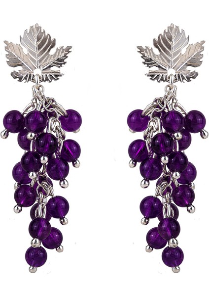 Asma Yaprağı 925 Ayar Gümüş Kadın Küpe