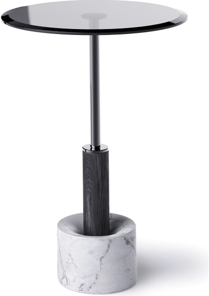 Tulia Solo Leylak Siyah Mermer Ayaklı Yan Sehpa