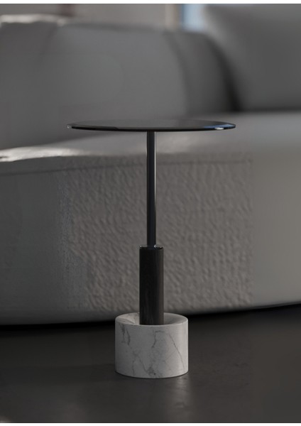 Tulia Solo Leylak Siyah Mermer Ayaklı Yan Sehpa fiyatları