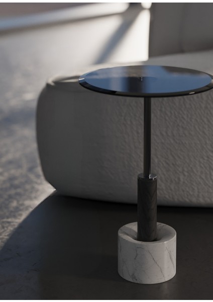 Tulia Solo Leylak Siyah Mermer Ayaklı Yan Sehpa modelleri