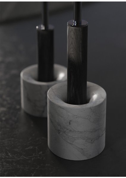 Tulia Solo Leylak Siyah Mermer Ayaklı Yan Sehpa fırsatları