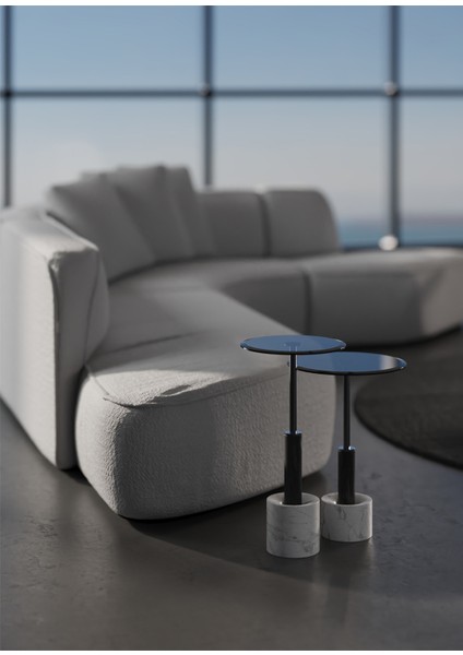 Tulia Solo Leylak Siyah Mermer Ayaklı Yan Sehpa indirimleri