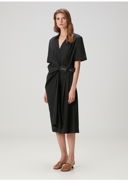 Relaxed Fit Siyah Midi Elbise modelleri