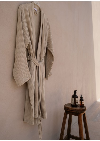 Cocoon Bej %100 Pamuk Kadın Bornoz fırsatları
