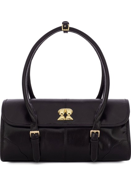 Amara Siyah Kadın Deri Omuz Çantası