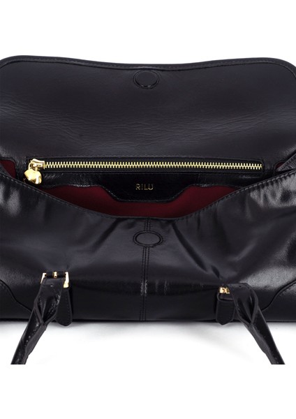 Amara Siyah Kadın Deri Omuz Çantası modelleri