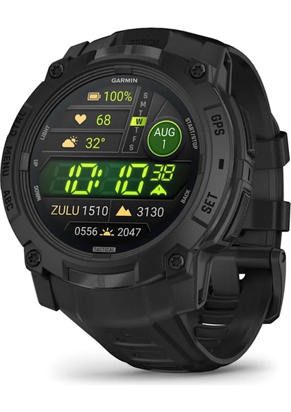 Instinct 3 50 mm Amoled Tactical Edition Siyah Silikon Kayış Akıllı Saat