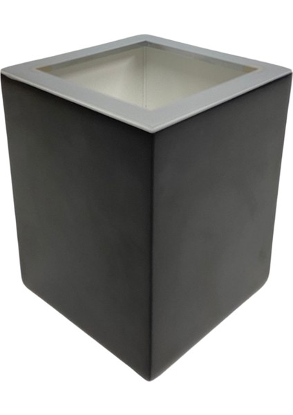 Mat Siyah Krom Tezgah Üstü Diş Fırçalığı 80X80 mm