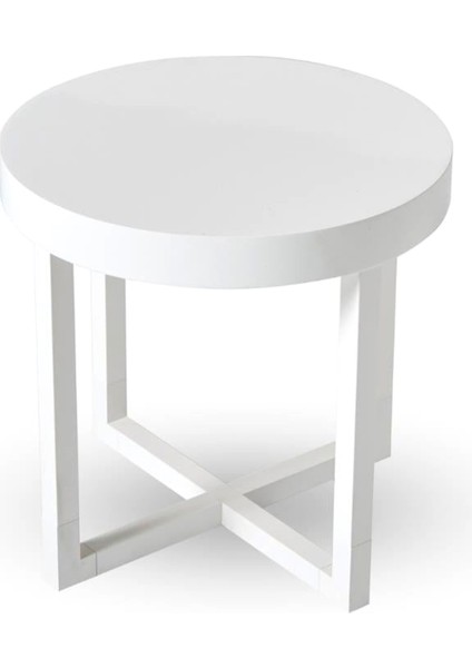 Striana White Ahşap Yan Sehpa