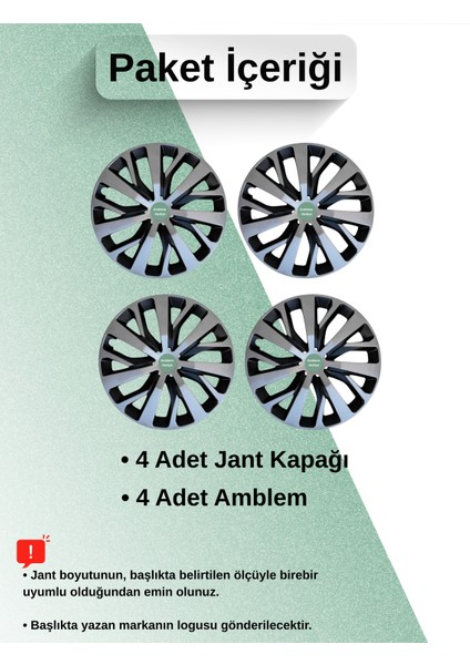 Chevrolet Spark Hb 16 Inç Jant Kapağı Çift Renk (Amblemli 4-Adet Kapak) 309 fiyatları