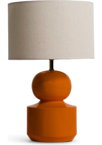 Capri Ahşap Turuncu Abajur