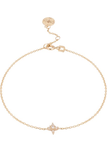 Yıldız Pırlanta Taşlı 14 Ayar Altın Unisex Bileklik