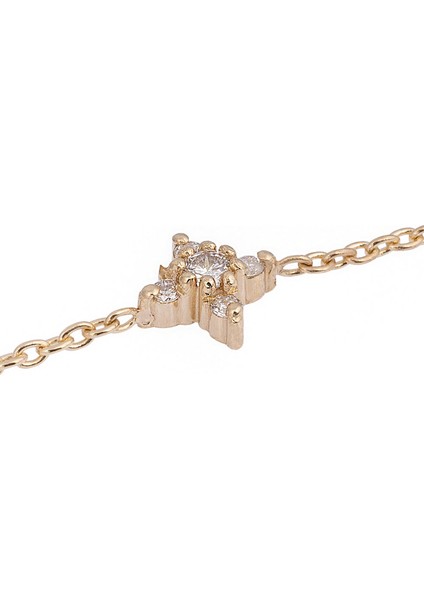 Yıldız Pırlanta Taşlı 14 Ayar Altın Unisex Bileklik fiyatları