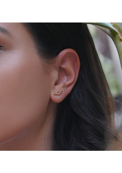 V Şekilli Pırlanta Taşlı 14 Ayar Altın Kadın Küpe fiyatları