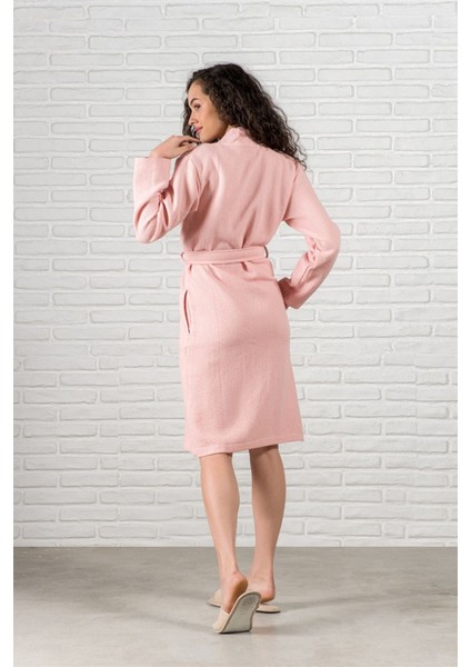 Waffle Pembe %100 Pamuk Kadın Bornoz modelleri