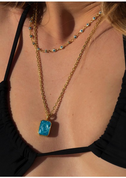 Duality 925 Ayar Gümüş Üzeri 22 Ayar Altın Kaplama Kadın Kolye modelleri