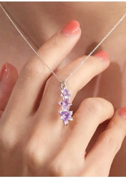 Üç Sümbül 925 Ayar Gümüş Kadın Kolye fiyatları