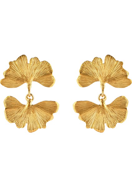 Iki Ginkgo 925 Ayar Gümüş Kadın Küpe