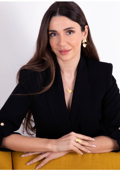 Iki Ginkgo 925 Ayar Gümüş Kadın Küpe modelleri