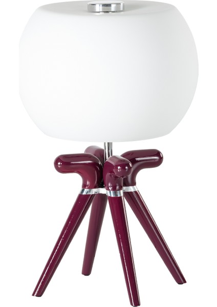 Jelly Bordo Ahşap Abajur