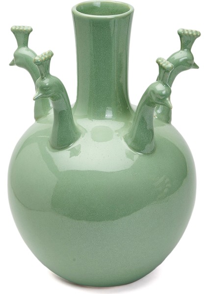 All Peacocks Yeşil Seramik Vazo