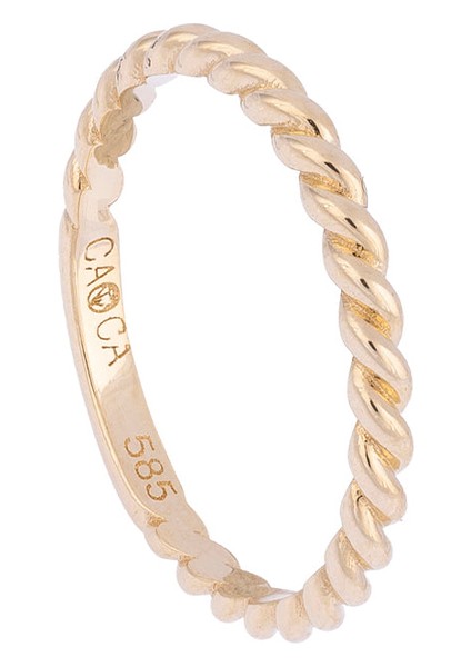 Plaka Sade 14 Ayar Altın Unisex Yüzük