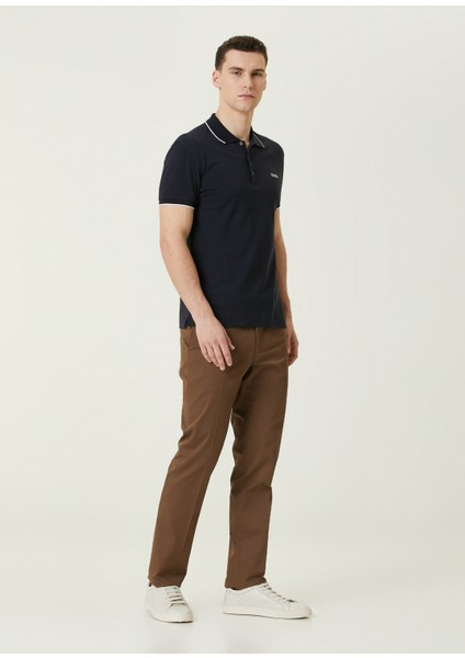 Lacivert Polo Yaka Logo Nakışlı T-Shirt fiyatları