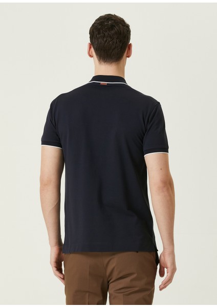 Lacivert Polo Yaka Logo Nakışlı T-Shirt fırsatları