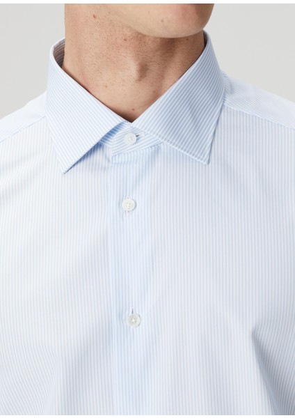 Mavi Çizgi Desenli Gömlek indirimleri