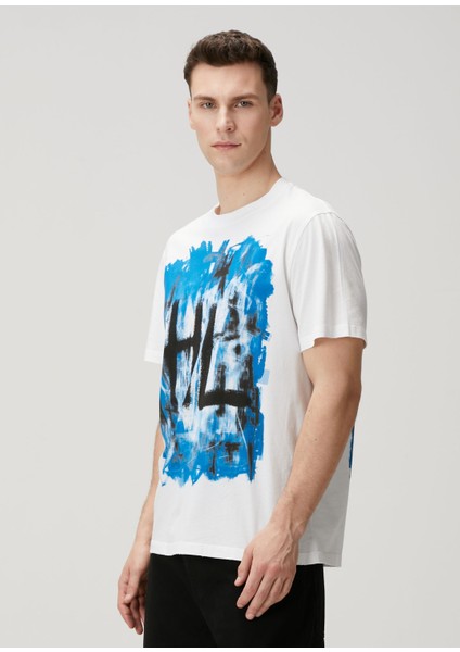 Mavi Beyaz Logo Baskılı T-Shirt fırsatları