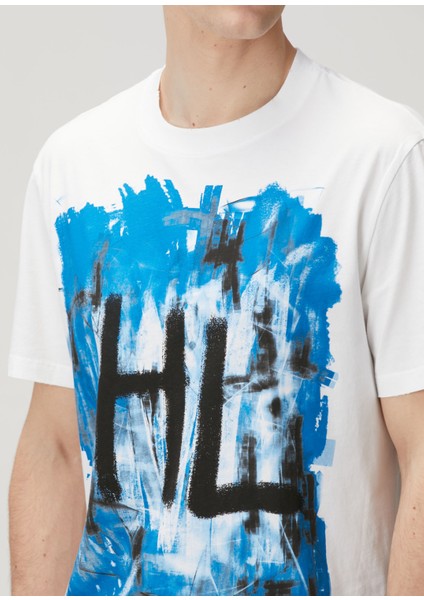 Mavi Beyaz Logo Baskılı T-Shirt