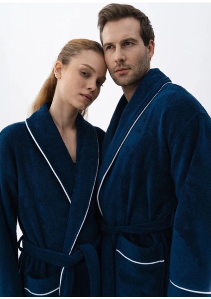 Pansy Pima Lacivert Pamuklu Unisex Bornoz modelleri