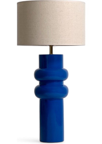 Sorrento Lamp Navy Blue Ahşap Abajur
