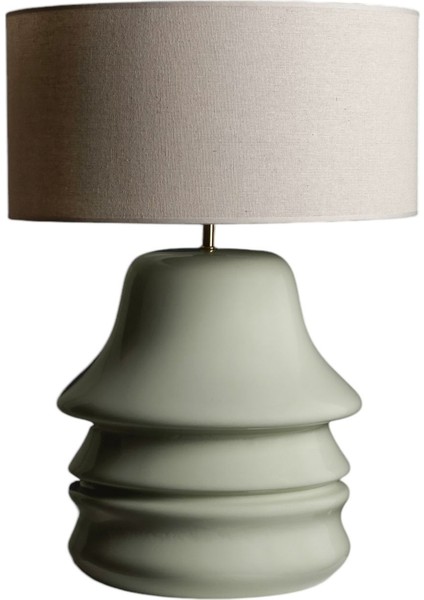 Mona Lamp Yeşil Ahşap Abajur