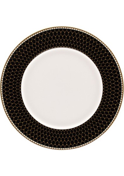 Antler Trellis Black Gold 24 Ayar Altın Yaldızlı Porselen Tabak