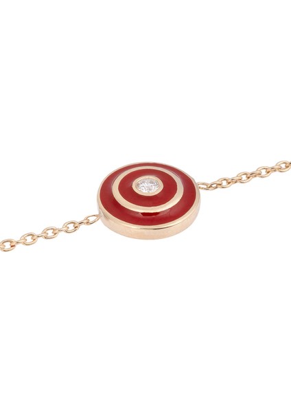 Yuvarlak Mineli Pırlanta Taşlı 14 Ayar Altın Unisex Bileklik fiyatları