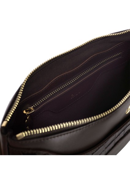 Ivy Koyu Kahverengi Kadın Deri El Portföyü fırsatları