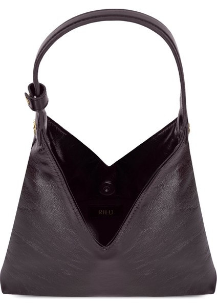 Lyra Bordo Kadın Deri Omuz Çantası