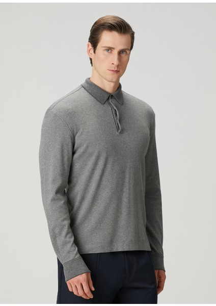Gri Polo Yaka Sweatshirt modelleri
