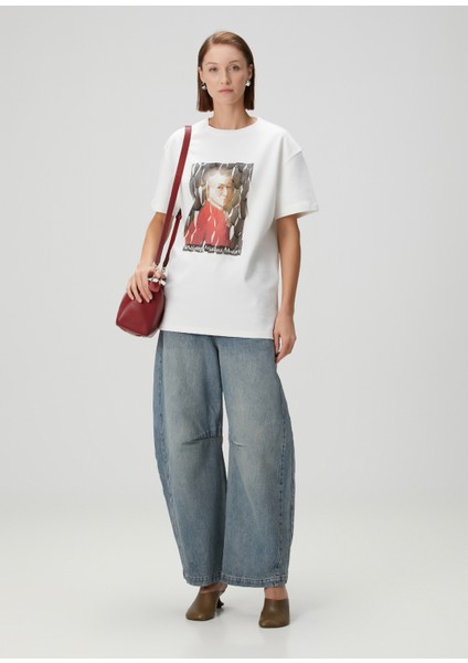 Beyaz Baskılı T-Shirt fiyatları