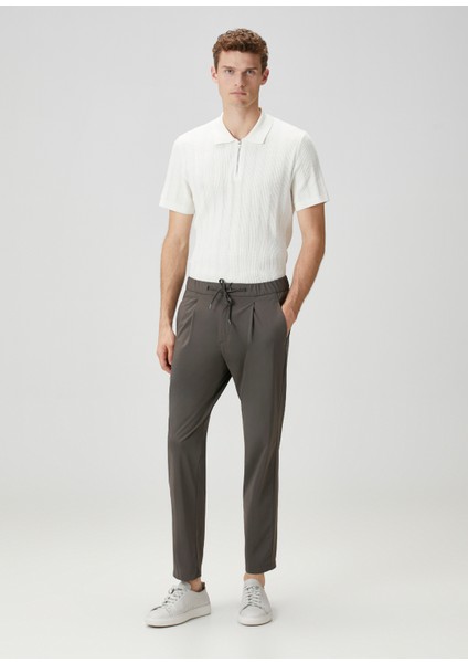 Kahverengi Beli Kordonlu Pantolon