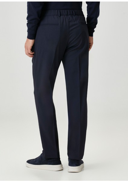 Lacivert Beli Kordonlu Yün Pantolon modelleri