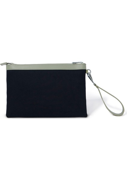 Stitched Lacivert Denim Yeşil Clutch Kadın El Portföyü fiyatları