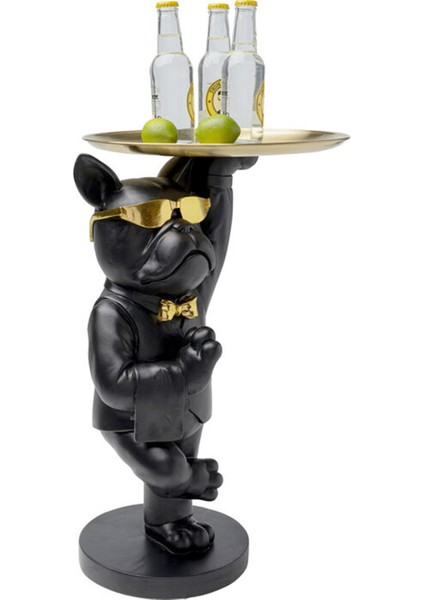 Side Table Cool Bulldog Tray Black Yan Sehpa fiyatları