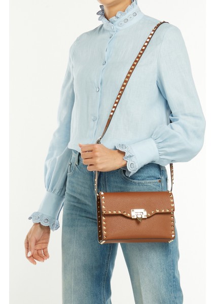 Rockstud Kahverengi Kadın Deri Çanta fiyatları