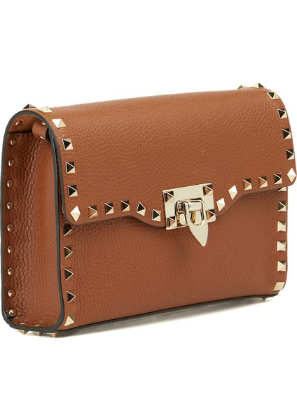 Rockstud Kahverengi Kadın Deri Çanta modelleri
