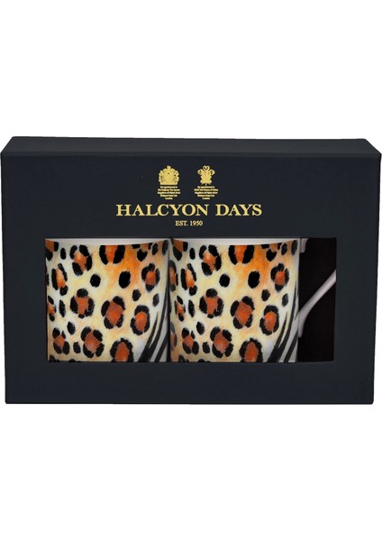 Mixed Animal Print Non Gild 2'li Kupa Seti