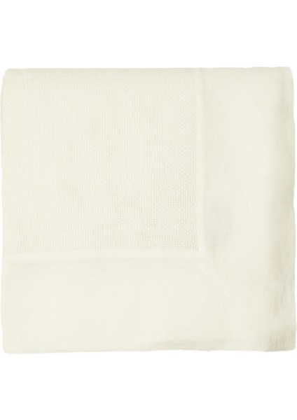 Krem 340X170 cm Keten Masa Örtüsü