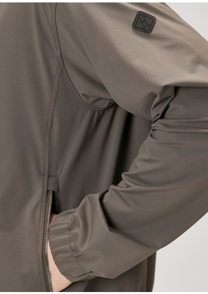 Bej Kapüşonlu Mont