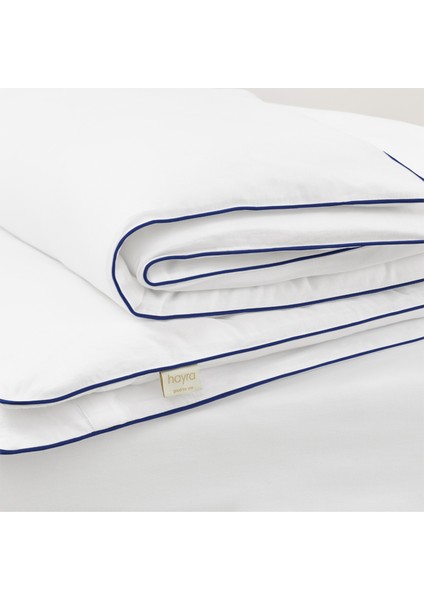 Lacivert Biyeli Beyaz Pamuk Saten Çift Kişilik Nevresim Takımı 200X220 cm fırsatları